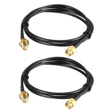 Antenna Extension Cable RP-SMA Male to RP-SMA Female Low Loss RG174 3 Ft 2pcs