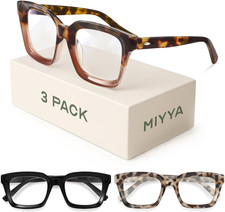 Stylish Reading Glasses for Women, Cheaters Eyeglasses, Oversized Blue Light Rea