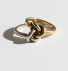 James Avery Retired 14K Yellow Gold & Sterling Silver Lover’s Knot Ring sz 5.75