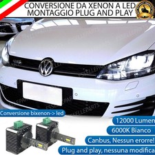 COPPIA LAMPADE D3S LED DA XENON A LED 6000K BIANCO PER VW GOLF VII 12000 LUMEN