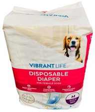 Vibrant Life Disposable Female Dog Diapers 12 Ct Size Medium - Dog Diapers