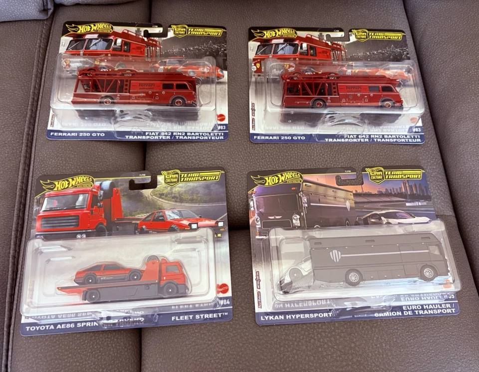 2025 Hot Wheels Team Transport Mix H Set of 4 Ferrari Toyota AE86🔥Sealed Case🔥 - Image 2 of 4