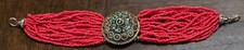 8" Antique Ethnic Handmade Braclet Silver with Turquoise Stone Inclusions Coral