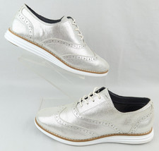 Cole Haan Womens Original Grand Wing II Oxford Sz 6 Dusty Silver Metallic