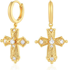 Gold Heart Hoop Earrings Huggie Earrings for Women 14K Gold Plated Small Hoops E