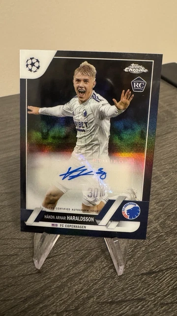 2022-23 TOPPS CHROME UEFA HAKON ARNAR HARALDSSON BLACK REFRACTOR 6/10 CA-HH