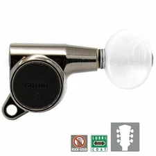 NEW Gotoh SG381-05P1 L3+R3 Tuning Keys OVAL Pearloid Buttons 3x3 - COSMO BLACK