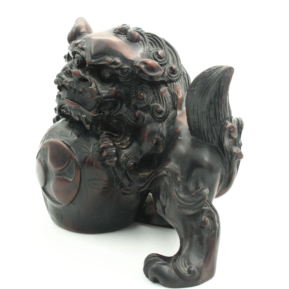 Chinese Bronze Effect Resin Figure of Temple Lion - Image 3 of 4