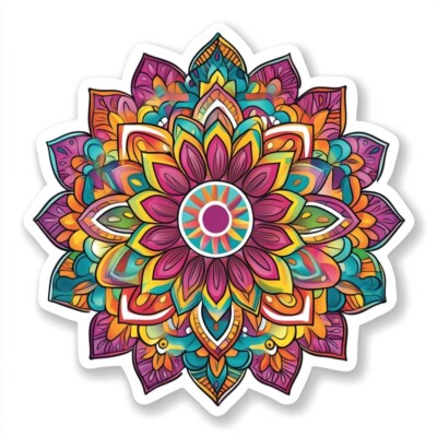 XXL 30X30 cm Autoaufkleber Buntes Mandala Aufkleber Wetterfester Vinyl Sticker
