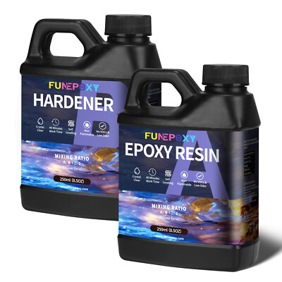 FUNEPOXY Crystal Clear Epoxy Resin Kit for Table Top Epoxy Resin - 500ML Kit