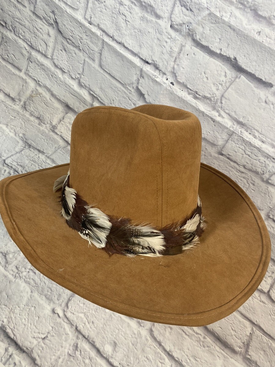 RARE VINTAGE MENS UNITED HATTERS MILLINERY CAP TAN COWBOY  display picture 3