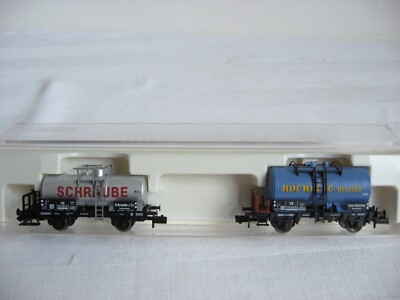 W884* Fleischmann N 80 8410 K Kesselwagen-Set ''Schraube + Röchling Heizöle'' DB