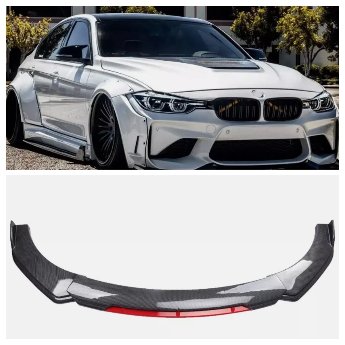 Universal For BMW Carbon Front Bumper Lip Spoiler Splitter Body Kits US STOCK