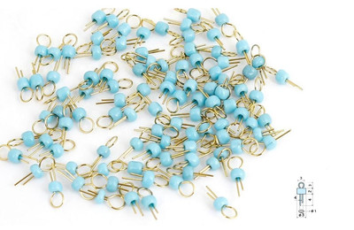 20Pcs Blue Gold Tone Soldering PCB Board Breadboard Test Point Pin NEW
