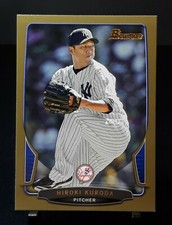 2013 Hiroki Kuroda Bowman Gold Border Base # 203 Parallel NYY New York Yankees