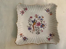 Vintage HAMMERSLEY SPODE 5.5” Square Candy Dish Bird of Paradise - As Is