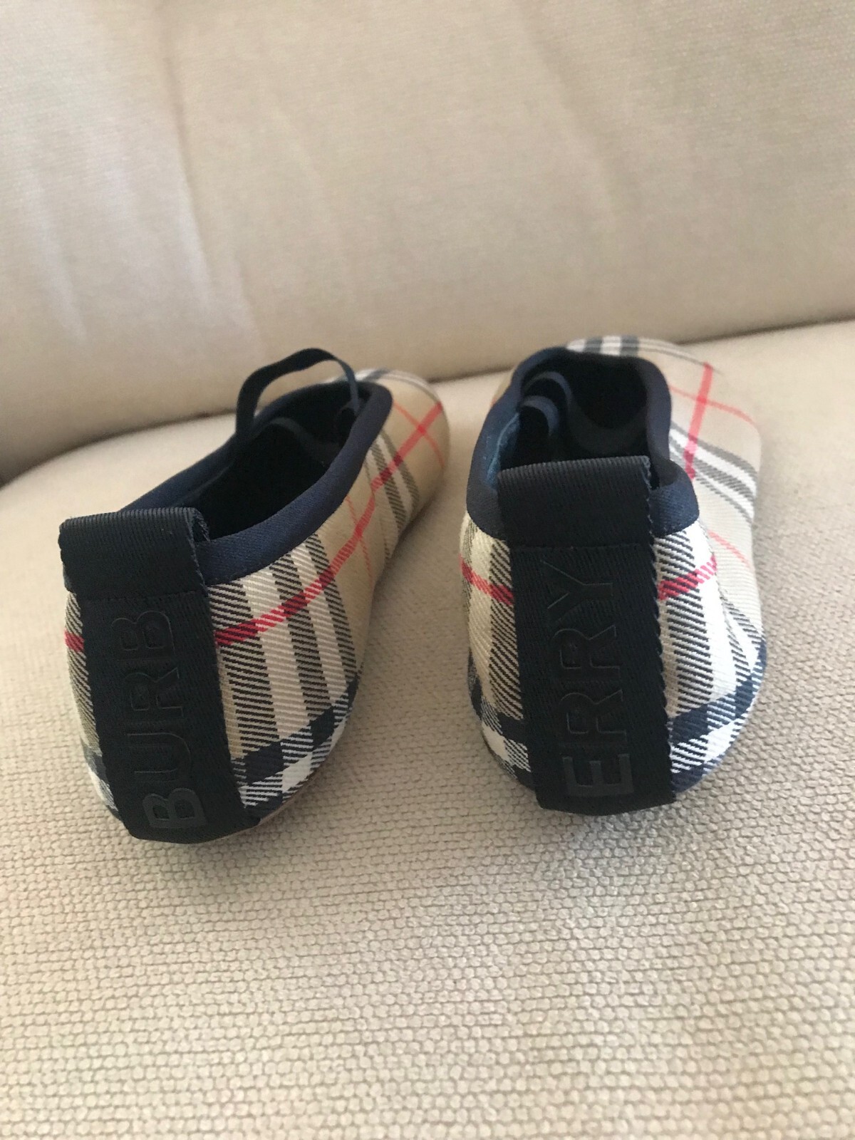 New Auth BURBERRY Shoes Flat Ballerina Grace Women Logo Check Canvas EU37 NWOB thumbnail 18