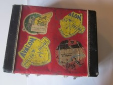 Vintage Cleveland Skate CO. Black Leather Suitcase Box size 10 Richfield NY