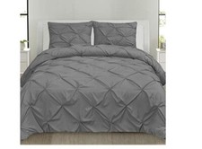 Sweet Home Collection 3 Piece Luxury Pinch Pleat Pintuck Fashion Duvet Set, Quee