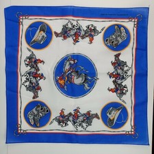 Vintage Blue Rodeo Bucking Bronco Bandana Handkerchief Western Boots  Hat