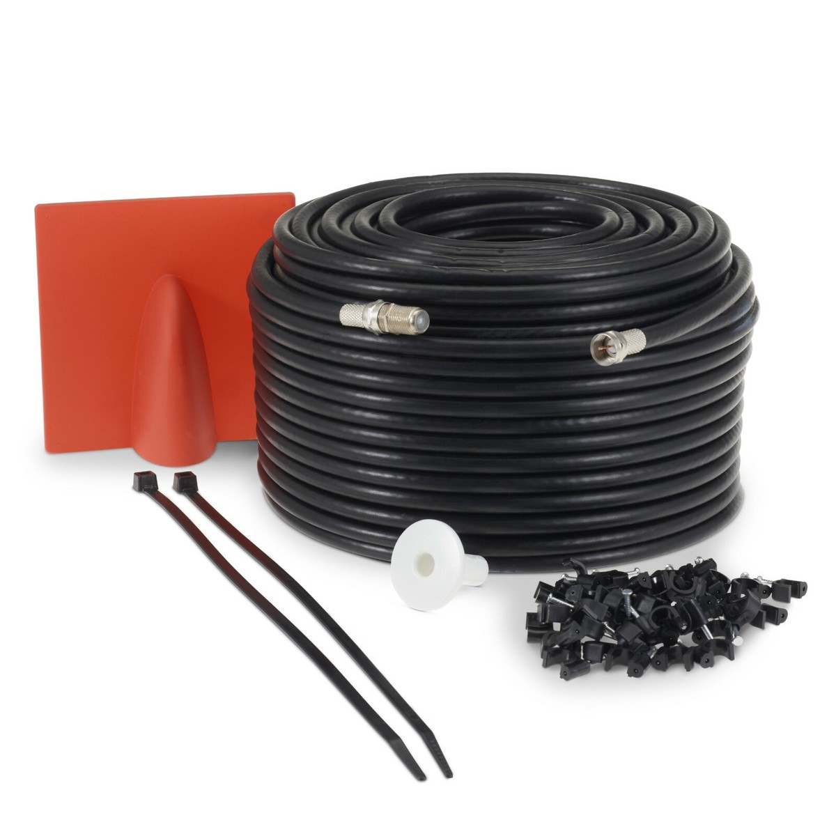 Kit Satellite 80 Cm Kit Antenna Parabolica 80cm Per Sky E Freesat - Con LNB Quad E 30m Cavo RG6 Nero Antenna Parabolica Kit - Foto 3