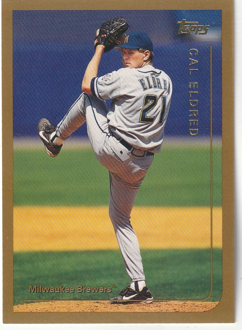 FREE SHIPPING-MINT-1999 Topps Cal Eldred #135 PLUS BREWERS BONUS CARDS