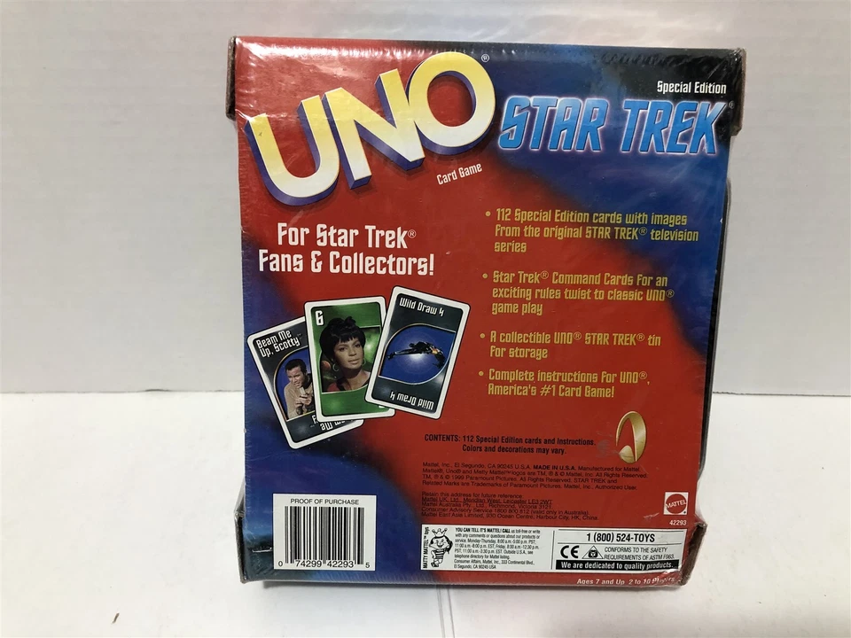 BRAND NEW SPECIAL EDITION UNO STAR TREK BY MATTEL 1999 - Image 3 of 3
