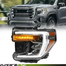 Full LED Headlight For GMC Sierra 1500 2019 2020-2022 w/ LED Turn Signal Driver
