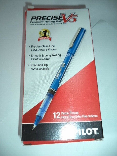 12 Pilot precise v5 Extra Fine Blue pen (072838353351)