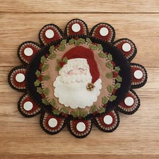Pre-Washed Wool Blend Felt Penny Rug Kit - Dear Santa - Candle Mat Kit
