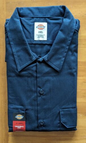 Dickies Men's 1574 Short Sleeve Work Shirt Dark Navy Size 2XL New With Tags