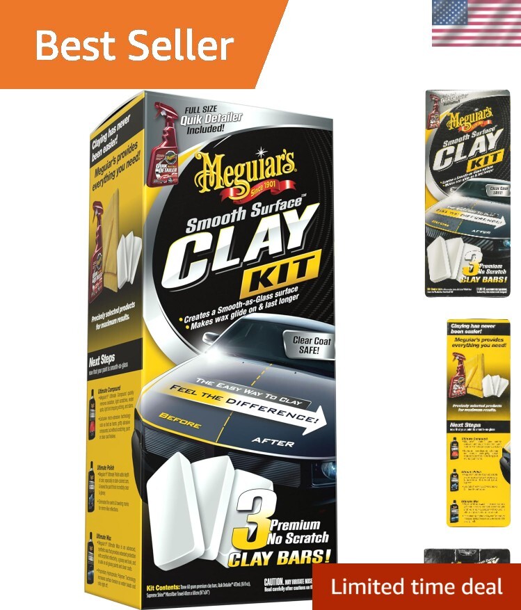 Lot 2 Gants Et Chiffon Décontamination Argile Voiture - Kit Nettoyage Peinture Automobile Sans Rayures