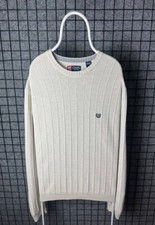 Chaps Vintage Embroidered Logo Cotton Sweater Size L
