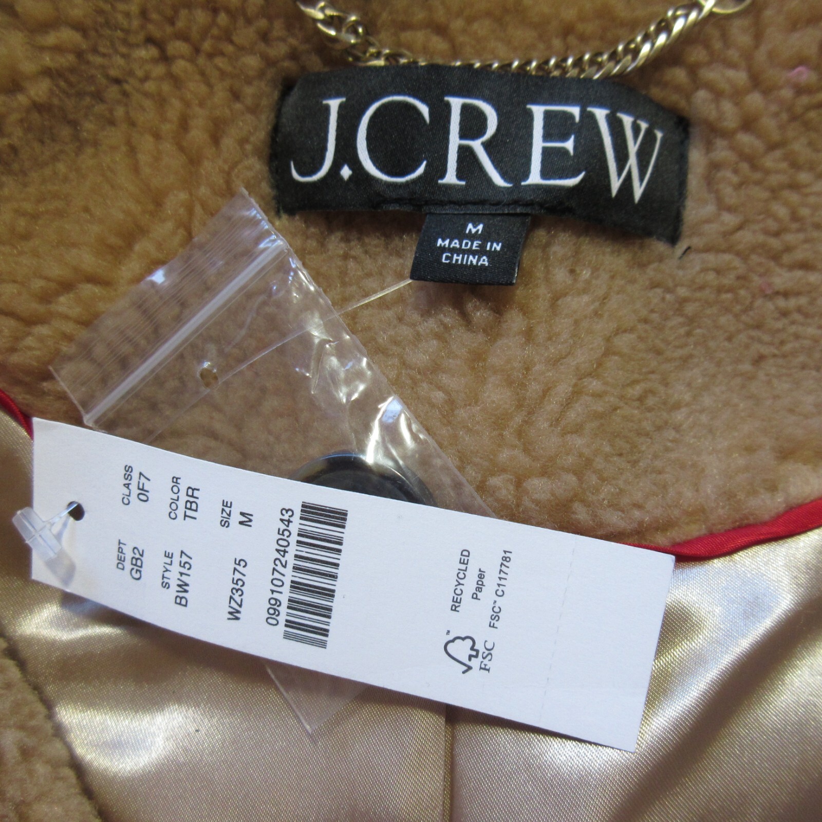 NWT J.Crew Relaxed Topcoat in Teddy Brown Sherpa Blend Furry Cozy Coat Jacket M image 2