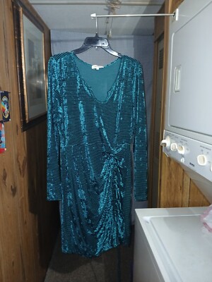 slim fit dress slacks Mac Duggal Chiffon Bishop Sleeve Surplice Dress