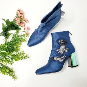 bejewelled leather ankle boots zara