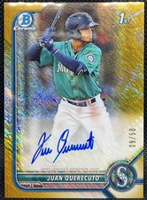 2022 BOWMAN CHROME Juan Querecuto  GOLD SHIMMER 9/50 AUTO Card #CPA-JQ