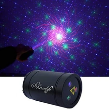 Mini Portable RGB Laser Gobos Projector Lights USB Rechargeable Battery for H...