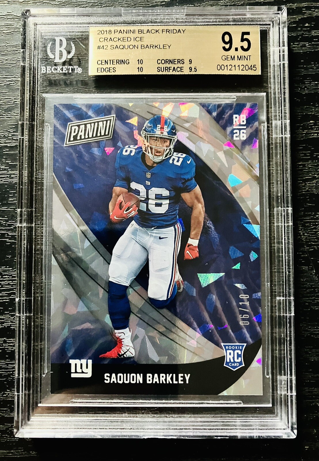 Saquon Barkley Panini Black Friday Happy Holidays Memorabilia #SB Cracked Ice