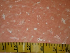 1 Fat Quarter New Cotton Fabric Space Ship Dear Stella  Approx 21" x 18" Papaya