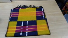 African-Made Kente Print Scarf With Fringes. NEW