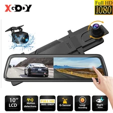 XGODY 10'' Dash Cam 1080P FHD Car DVR Dual Lens Front Rear Video Recorder Camera