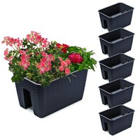 5 X Balkonkiste 13 L Blumenkasten GeläNderkasten 27,2X39,6 Cm H22,5 Cm Anthrazit