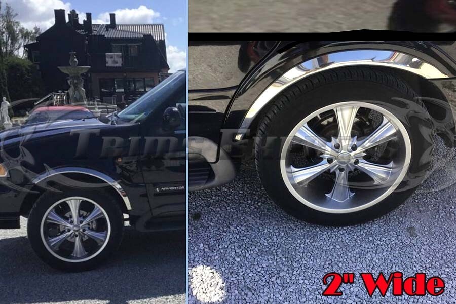 パーツ Lincoln Navigator for:1998-1999 Lincoln Navigator Stainless Steel Fender Wheel Trim