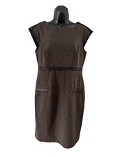 NWT Emma & Michele Womens Sleeveless Check Knee Length Sheath Dress Size 8
