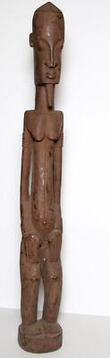 African or Oceanic Objects, Tall Bearded Figure II, Carved Wood and Paint