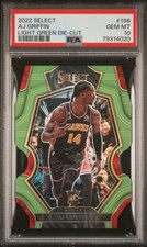 AJ Griffin 2022 Panini Select Light Green Die-Cut Prizm #198 RC /49 PSA 10 pop 1