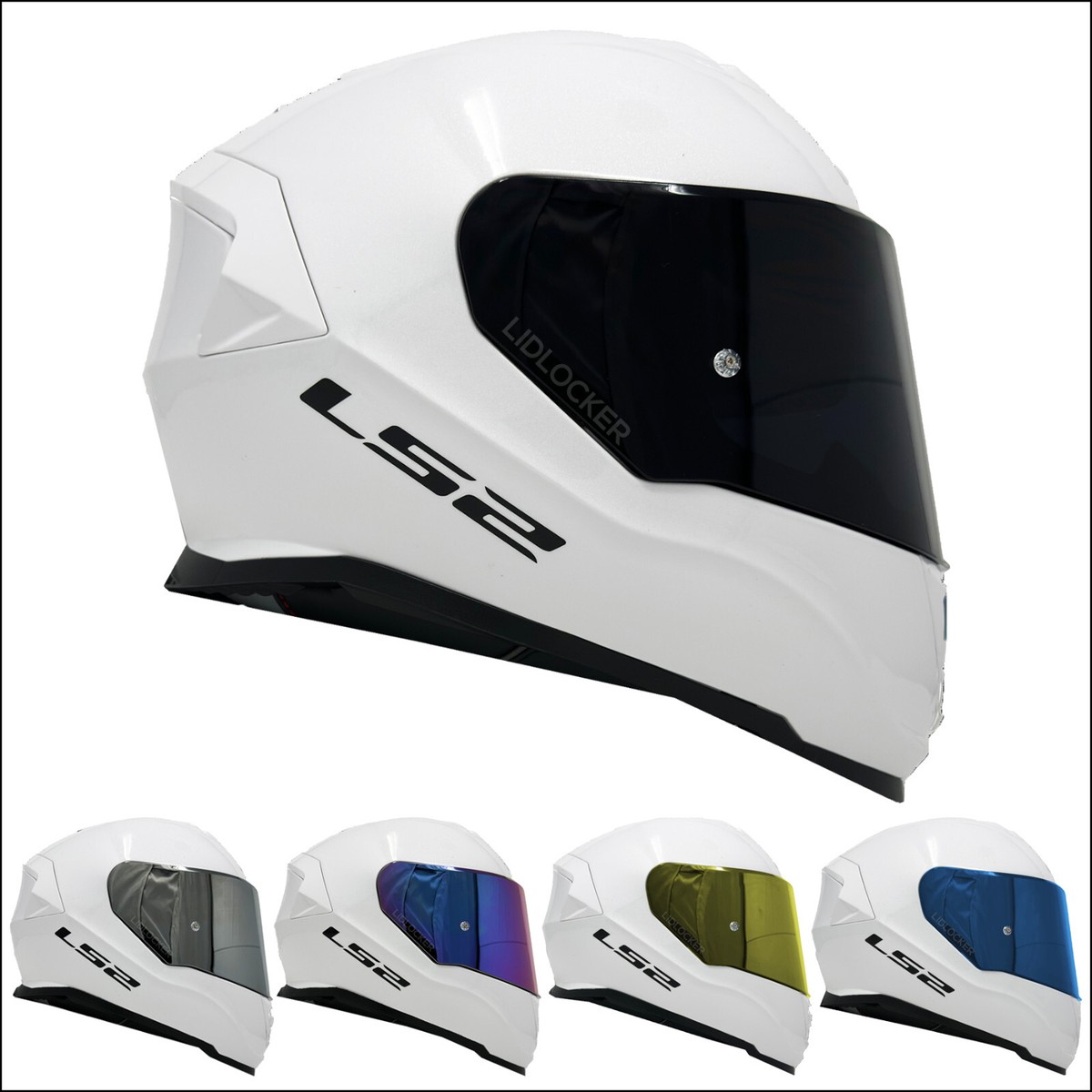 LS2 FF800 STORM FULL FACE ACU GOLD MOTORCYCLE TINTED VISOR CRASH