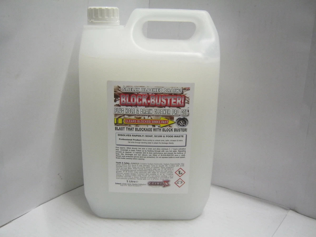 5 L Commercial Pro Industrial Drain Sink Blocked Pipe Cleaner Cleaning 5 Litre