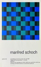 Original MANFRED SCHOCH Screen Print Exhibition Poster Poster Concrete Art Swiss